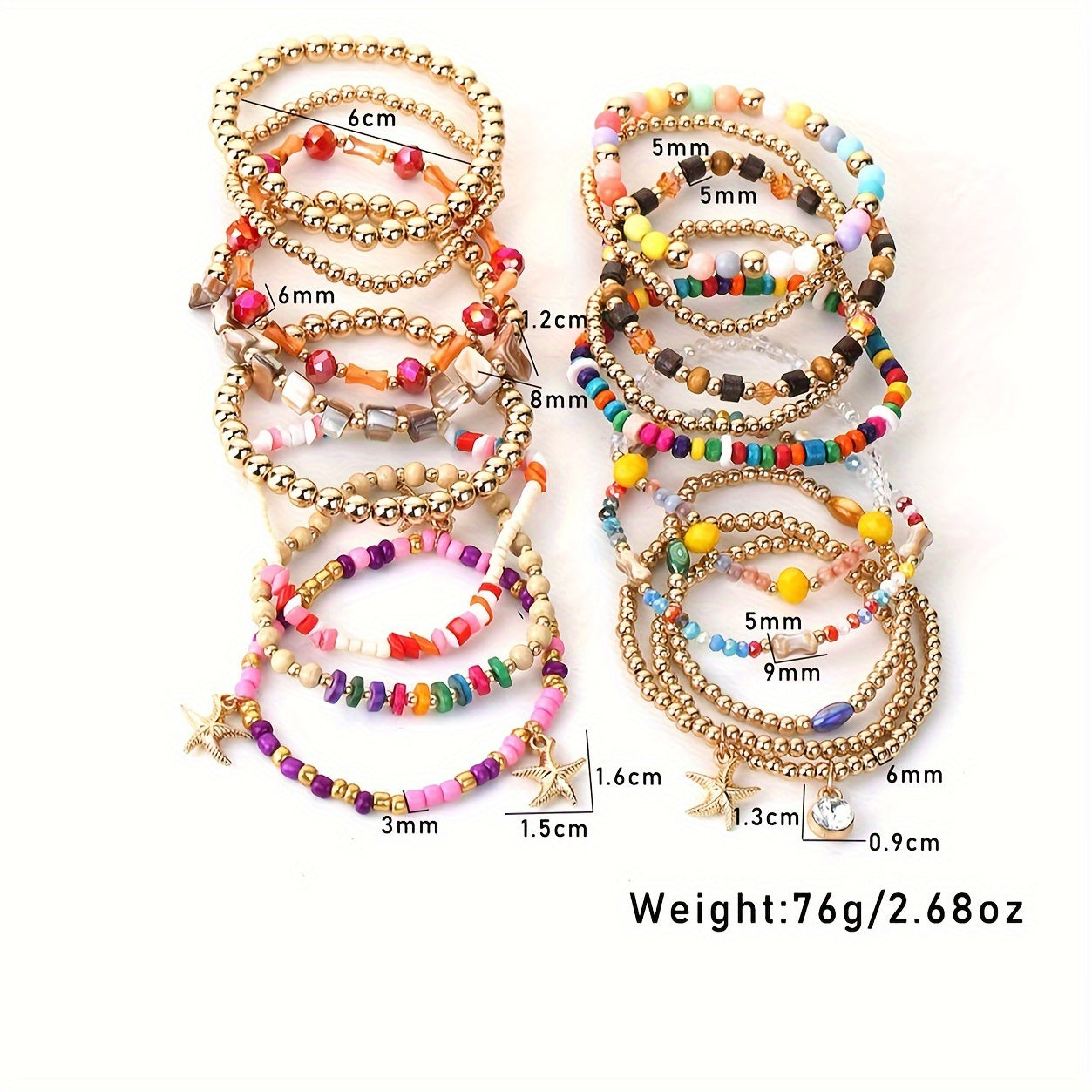 Boho Bliss Bracelet Set: 18-Piece Handcrafted Collection