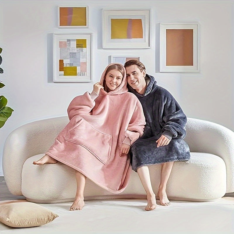 CozyHaven Double-Sided Wearable Hoodie Blanket