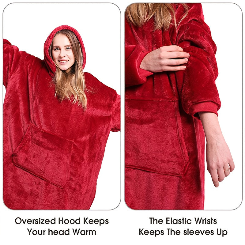 CozyHaven Double-Sided Wearable Hoodie Blanket