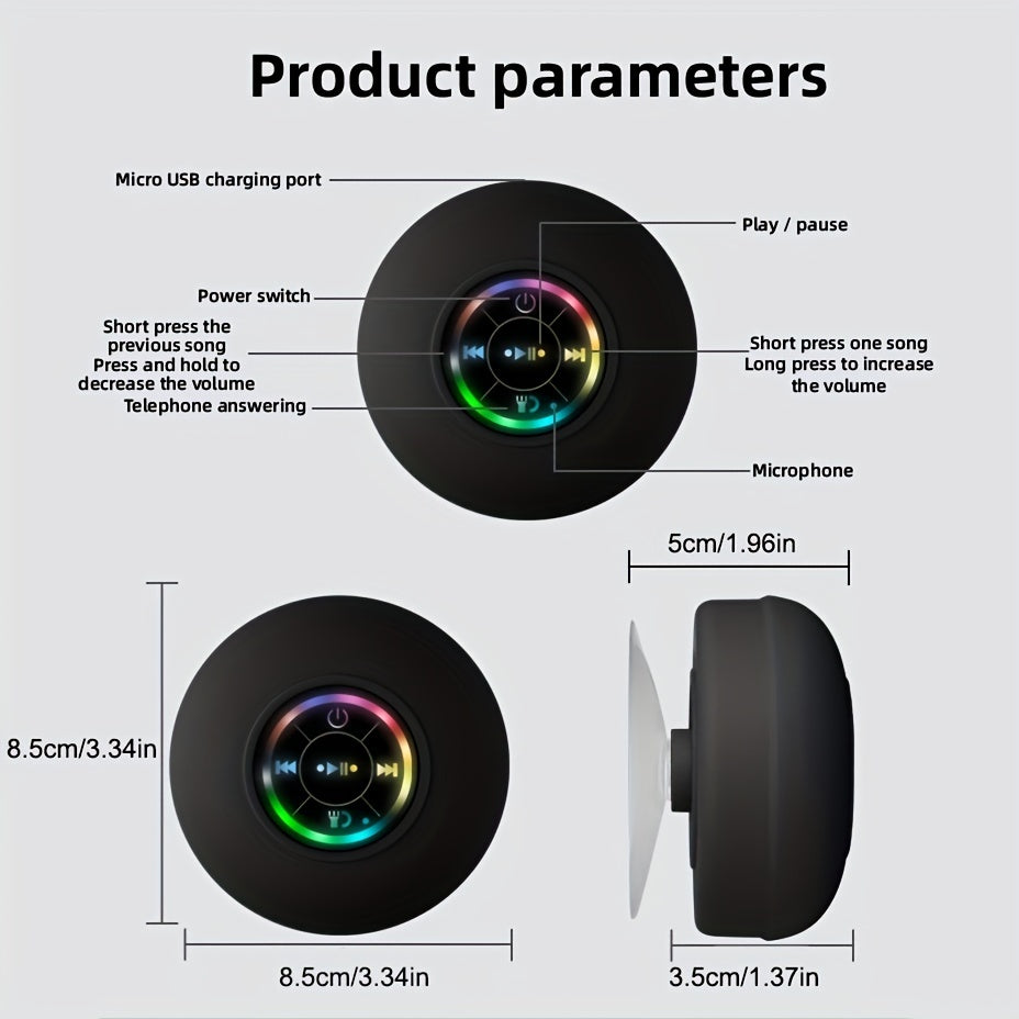 SplashTune: Portable Waterproof Wireless Speaker with Suction Cup
