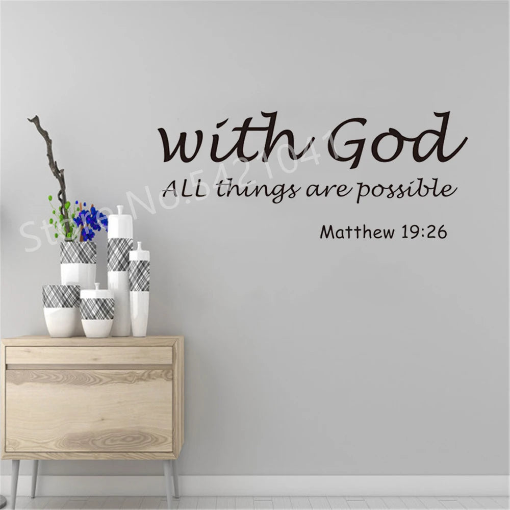 With God All Things Are Possible Wall Sticker