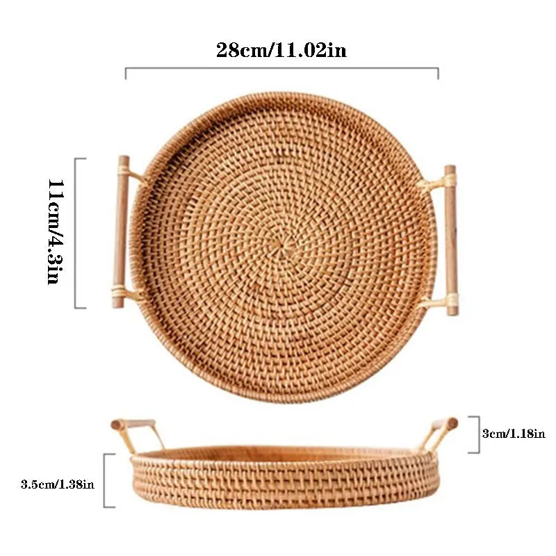 Rattan Reverie Serving Tray