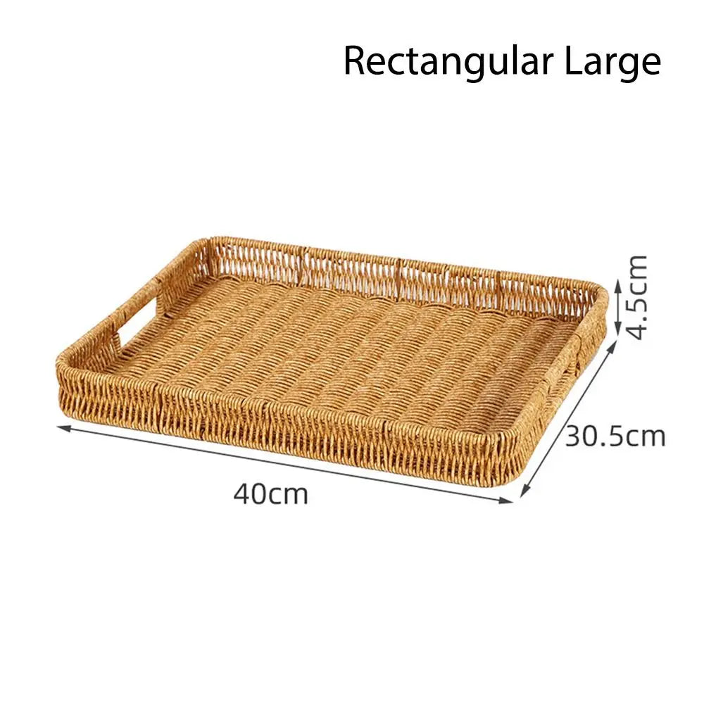Harvest Haven Rattan-Style Tray