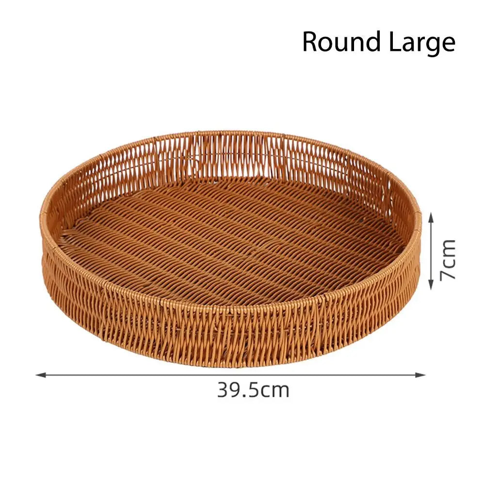 Harvest Haven Rattan-Style Tray
