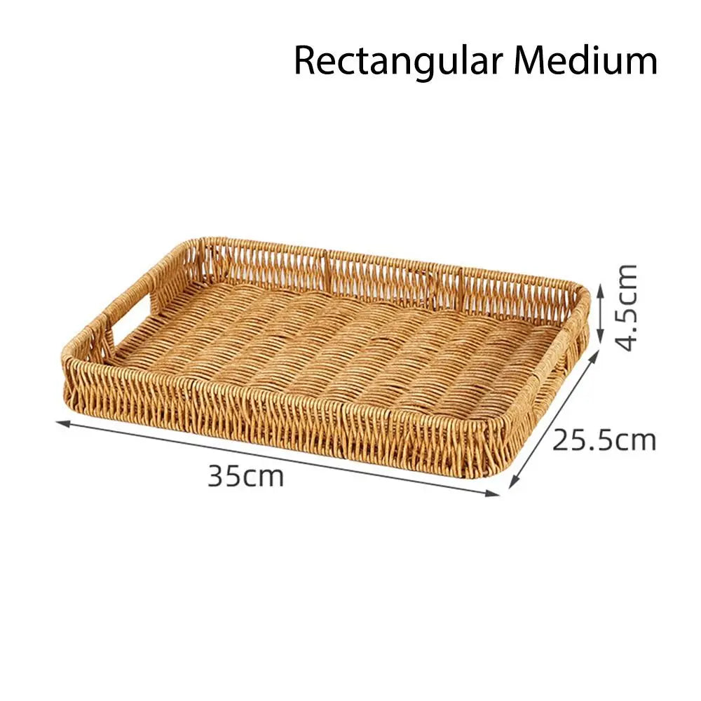 Harvest Haven Rattan-Style Tray