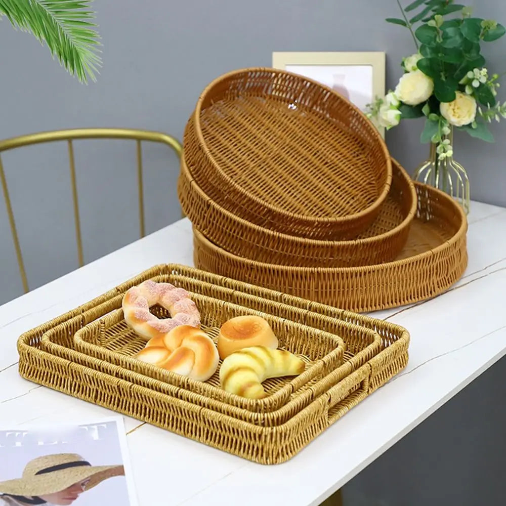Harvest Haven Rattan-Style Tray