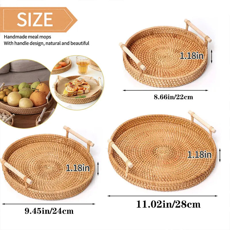 Rattan Reverie Serving Tray