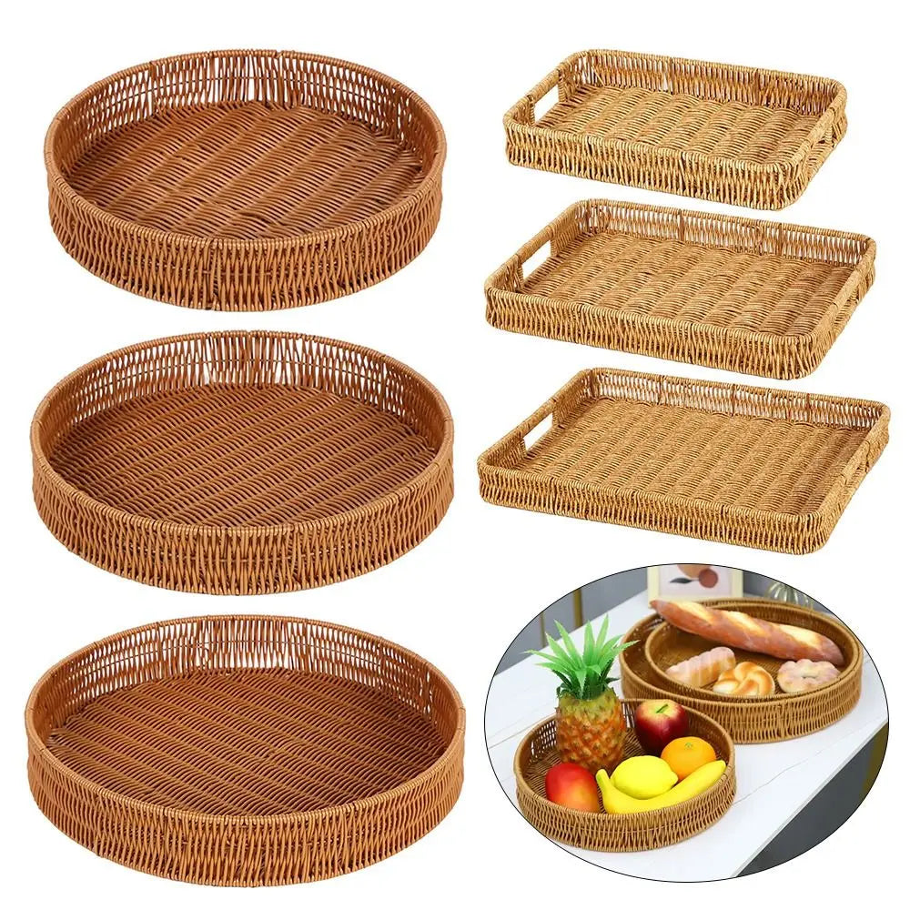 Harvest Haven Rattan-Style Tray