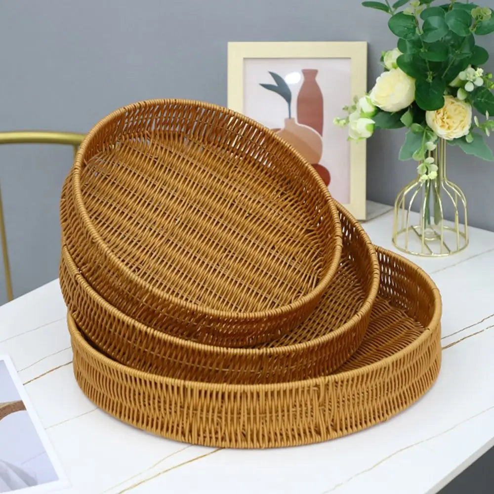 Harvest Haven Rattan-Style Tray