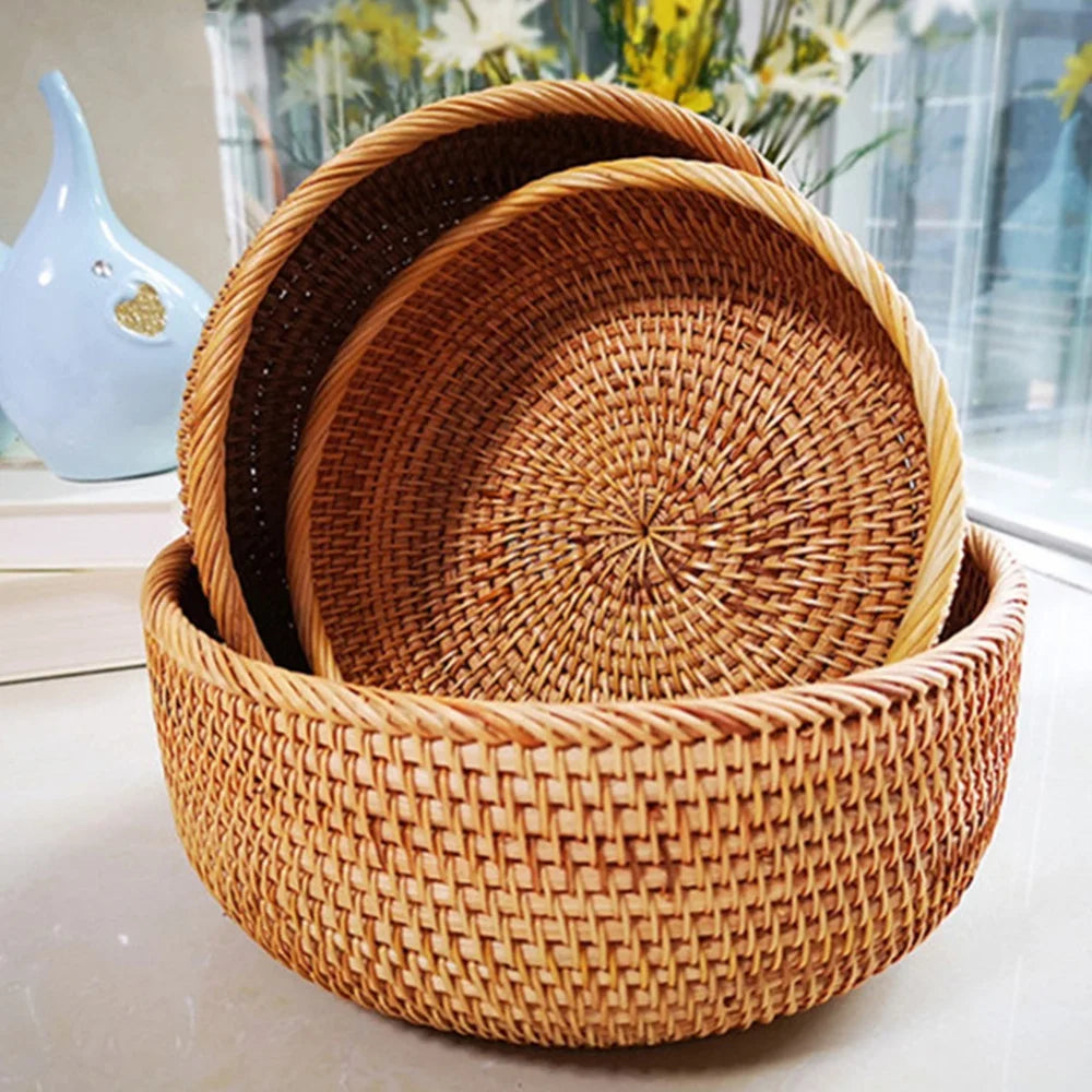 CircleWeave Natural Wicker Storage Basket