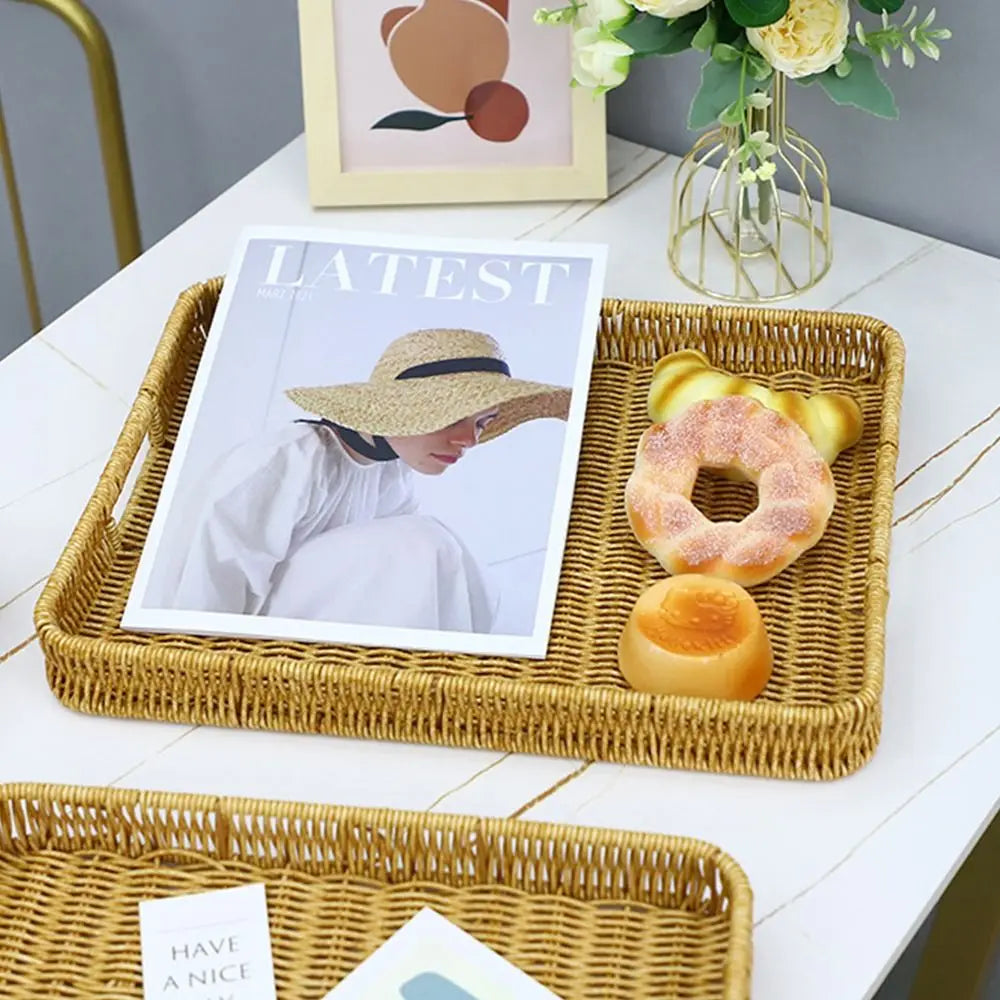 Harvest Haven Rattan-Style Tray