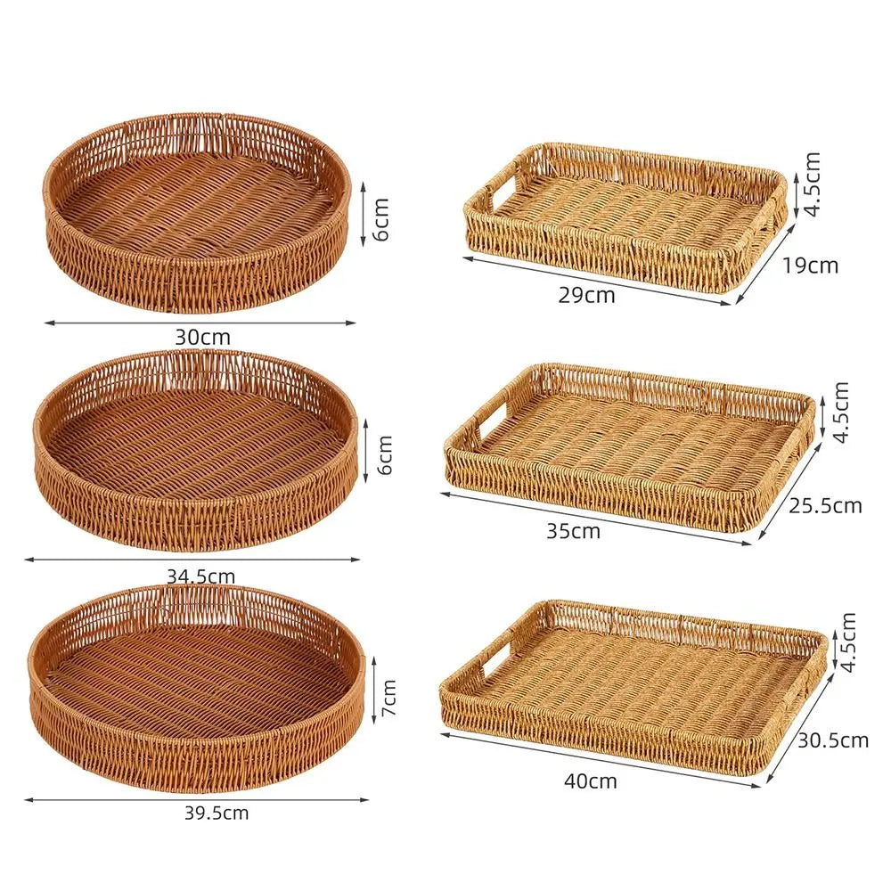 Harvest Haven Rattan-Style Tray
