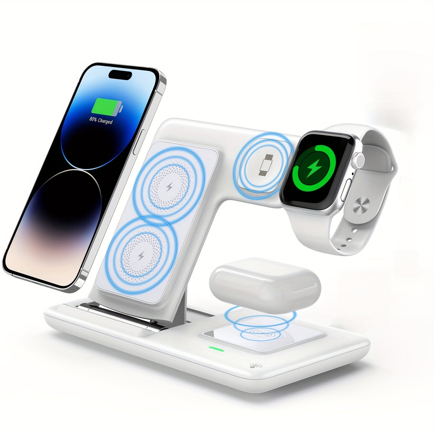 TriCharge Pro: 3-in-1 Folding Wireless Charging Station