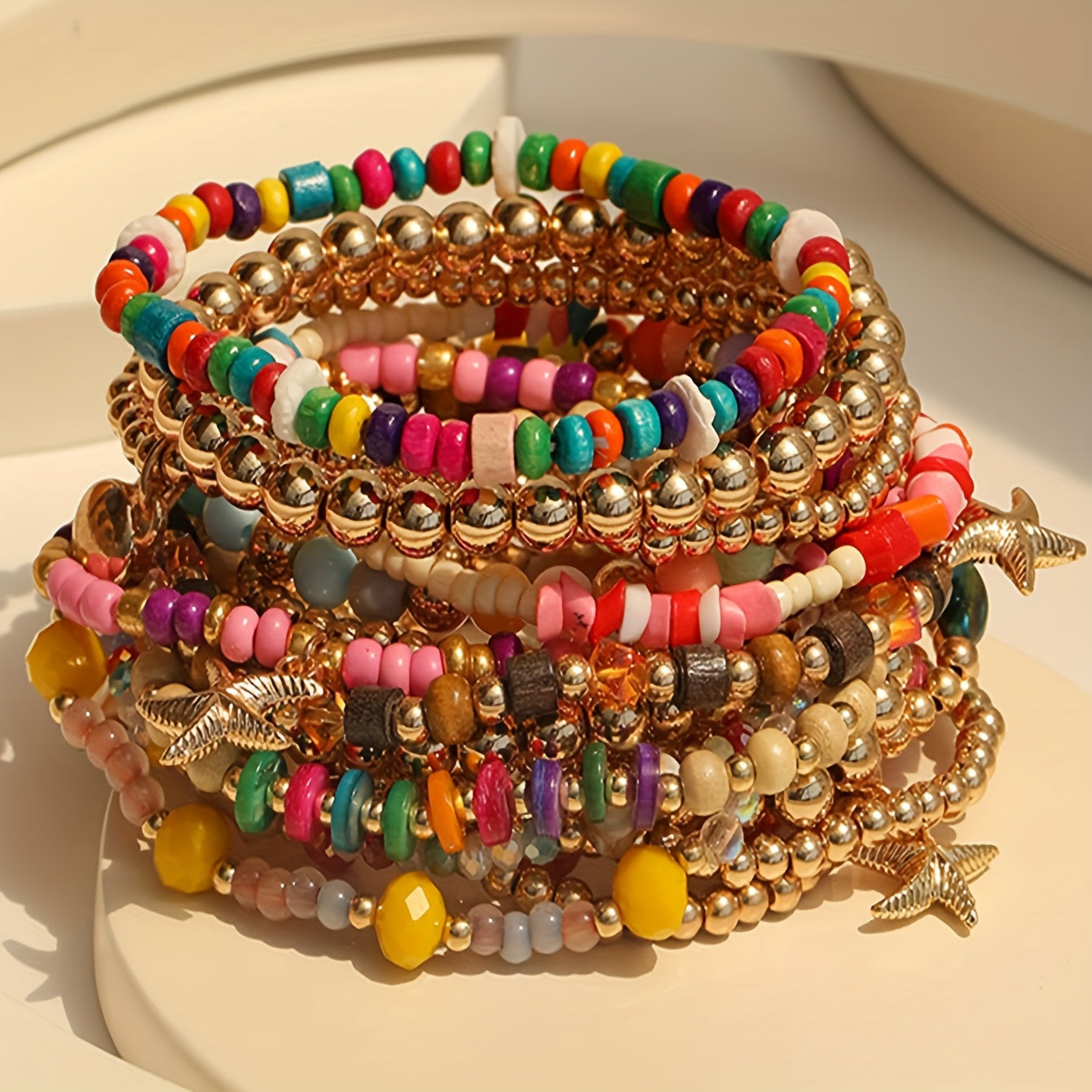Boho Bliss Bracelet Set: 18-Piece Handcrafted Collection