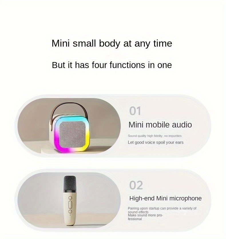 SingAlong Mini Karaoke Machine: Portable Fun with Dual Wireless Mics