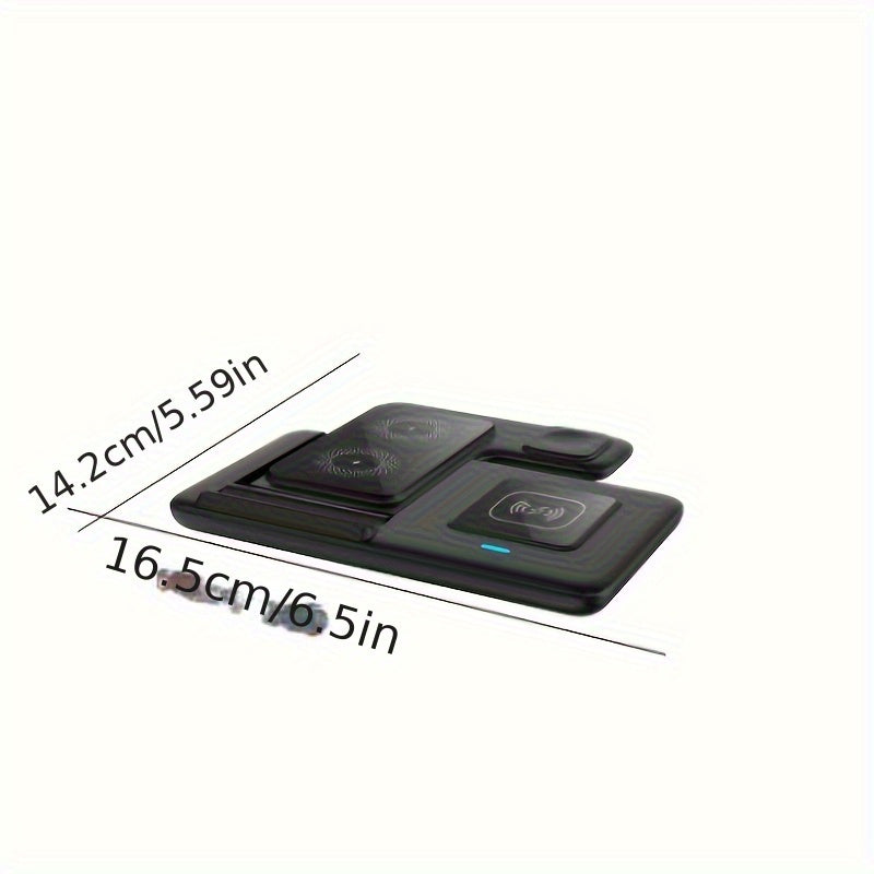 TriCharge Pro: 3-in-1 Folding Wireless Charging Station