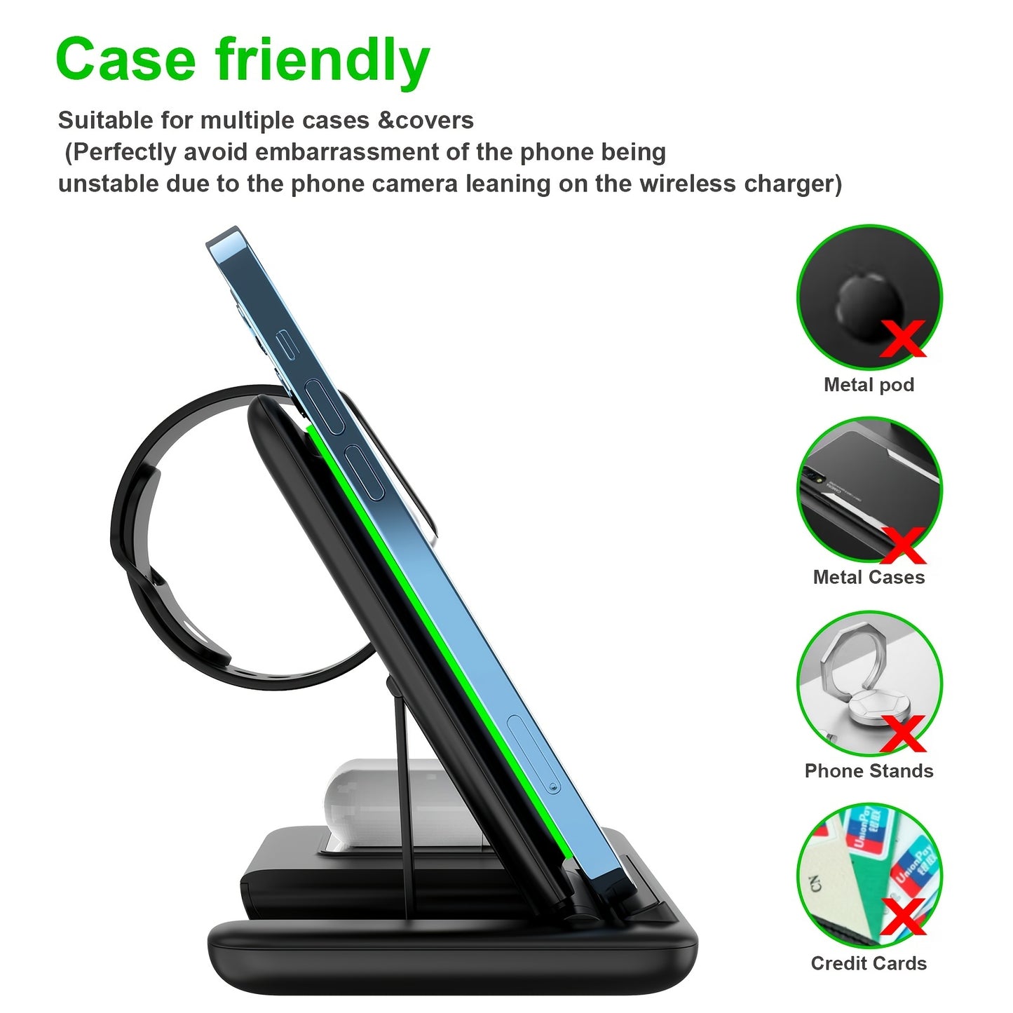 TriCharge Pro: 3-in-1 Folding Wireless Charging Station