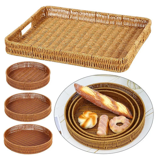 Harvest Haven Rattan-Style Tray